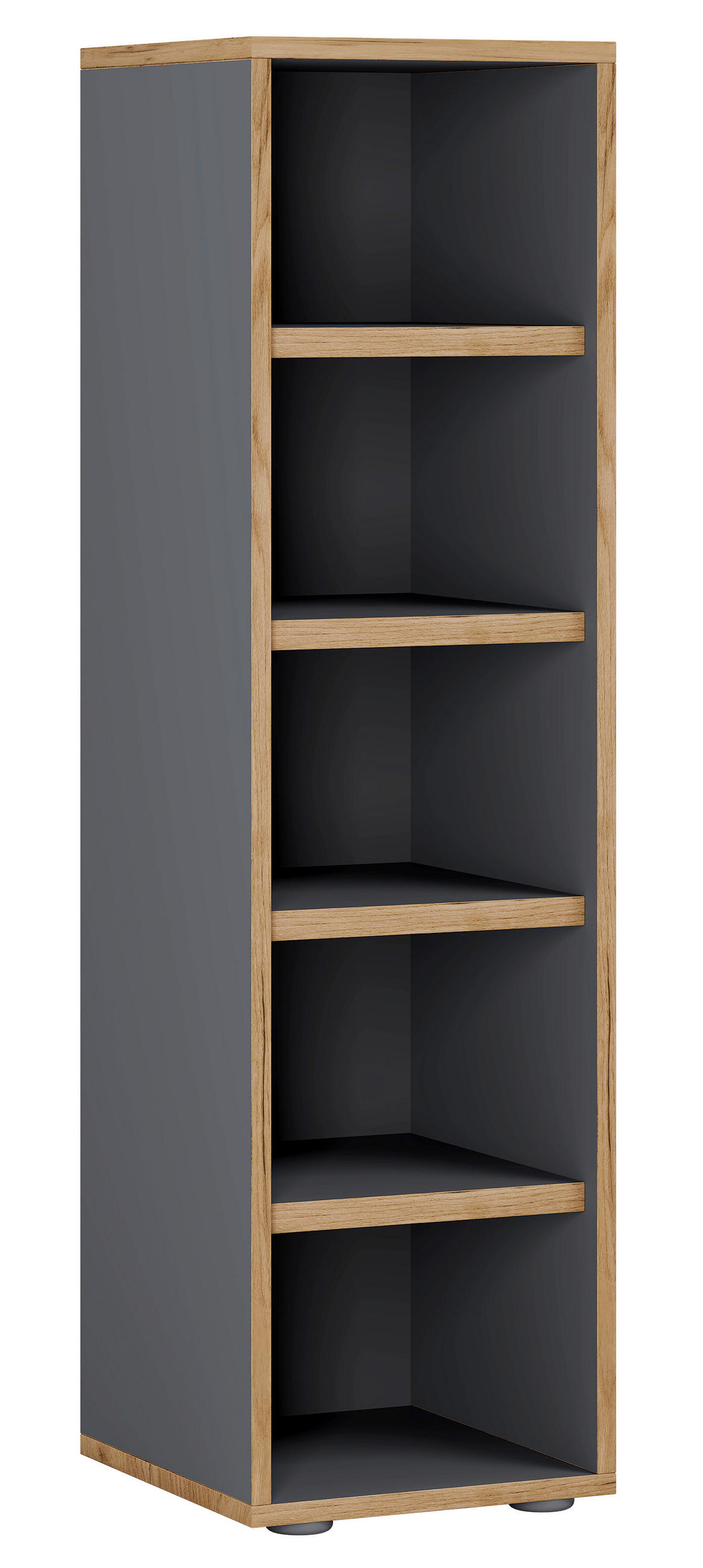 SCHUHREGAL Anthrazit, Honigeiche  - Honigeiche/Anthrazit, Design, Holzwerkstoff/Kunststoff (30/110/33cm) - MID.YOU