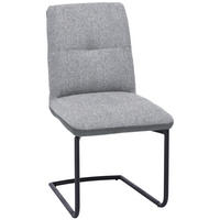 SCHWINGSTUHL  in Stahl Flachgewebe  - Dunkelgrau/Schwarz, Design, Textil/Metall (48/91/62cm) - Dieter Knoll