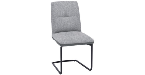 SCHWINGSTUHL in Stahl Flachgewebe - Dunkelgrau/Schwarz, Design, Textil/Metall (48/91/62cm) - Dieter Knoll
