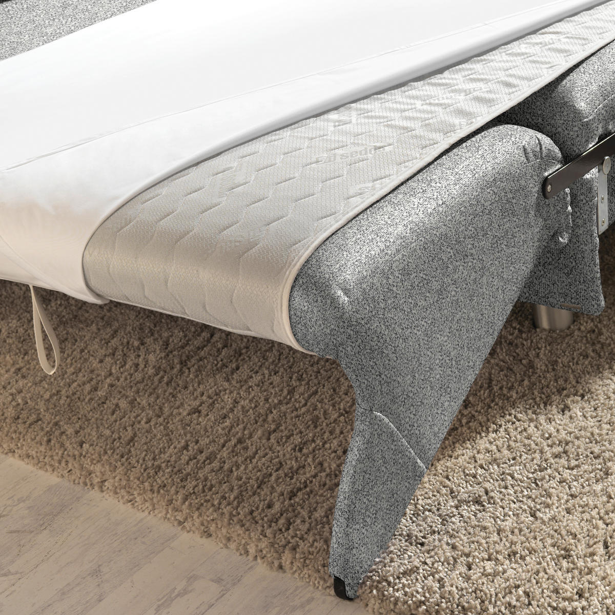 ECKSOFA  in Mikrovelours Naturfarben  208/227 cm  - Alufarben/Naturfarben, KONVENTIONELL, Textil/Metall (208/227cm) - Sedda