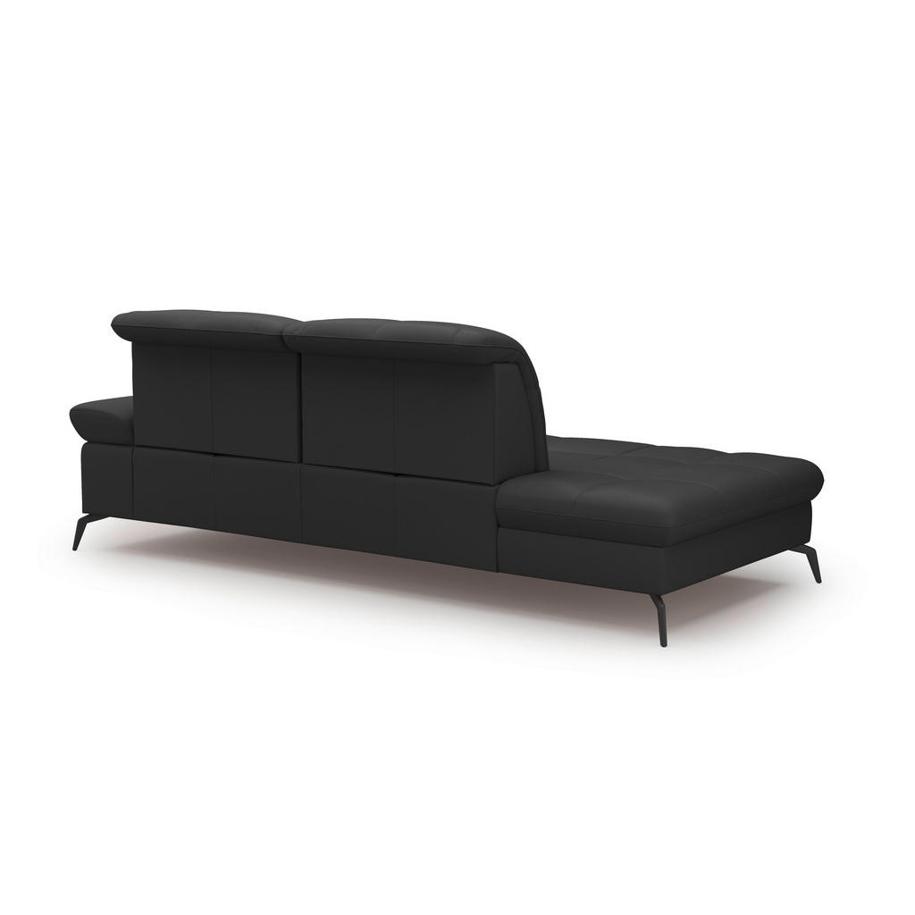 Thumbnail - Sit & More Récamiere, Schwarz, Leder, Echtleder, Nappaleder, 231x90x122 cm, Goldenes M, Made in Europe, DGM-Klimapakt, R...