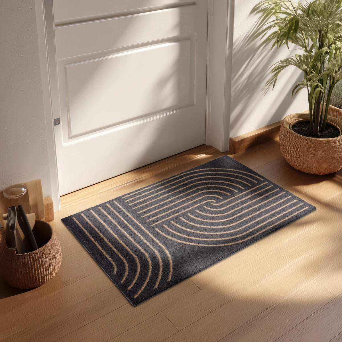 FUßMATTE  66/110 cm  Schwarz  - Schwarz, Basics, Kunststoff/Textil (66/110cm) - Esposa