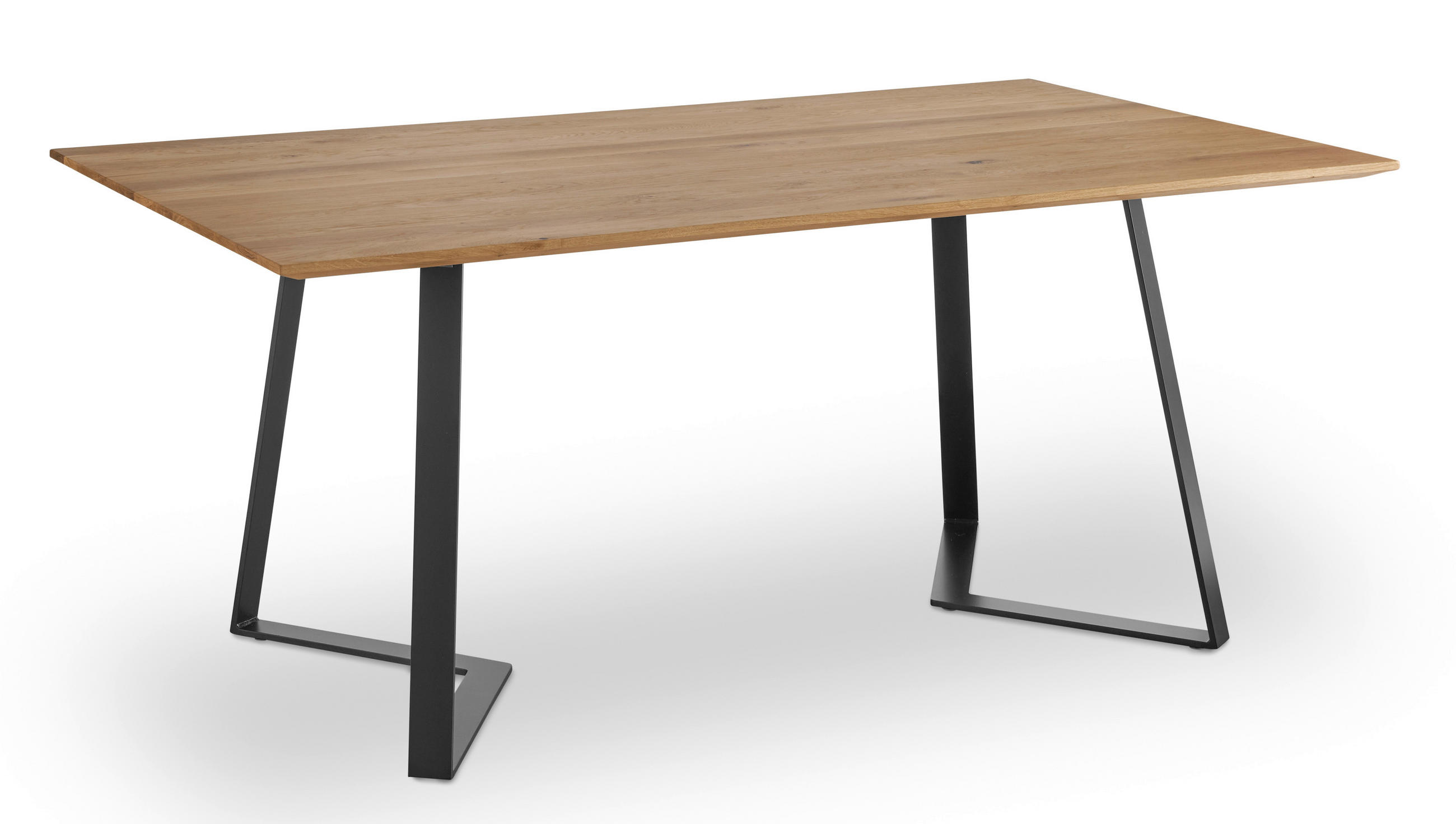 ESSTISCH Eiche massiv rechteckig Eichefarben  - Eichefarben/Schwarz, Design, Holz/Metall (180/100/76cm) - Musterring