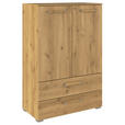 HIGHBOARD  in 80/119/42 cm  - Eichefarben/Silberfarben, Design, Holzwerkstoff/Kunststoff (80/119/42cm) - Novel