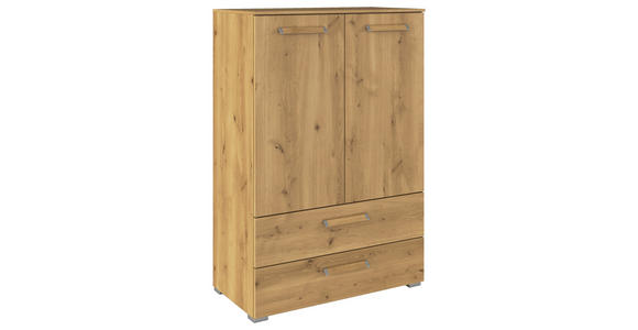 HIGHBOARD  in 80/119/42 cm  - Eichefarben/Silberfarben, Design, Holzwerkstoff/Kunststoff (80/119/42cm) - Novel