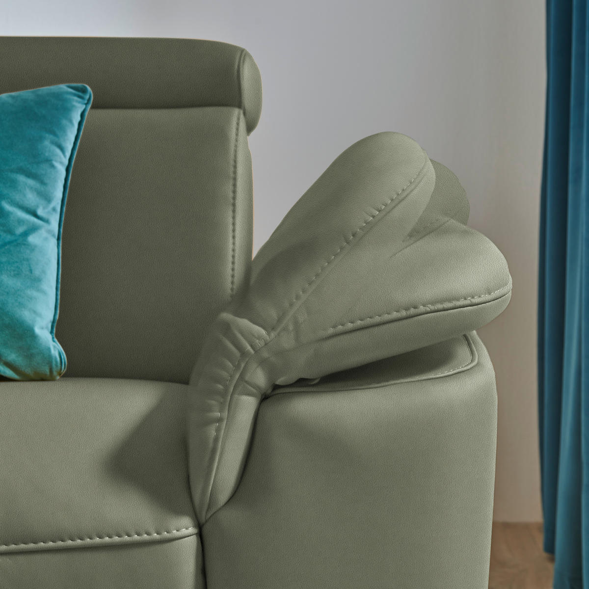 ECKSOFA in Echtleder Grün  - Schwarz/Grün, Design, Leder/Metall (239/285cm) - Cantus