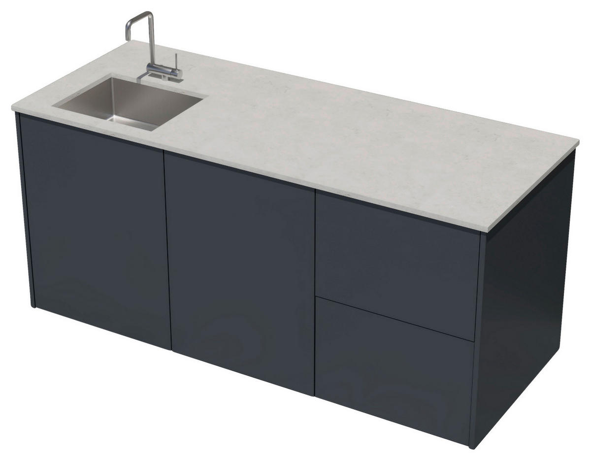 OUTDOORKÜCHE  - Sandfarben/Anthrazit, Basics, Keramik/Metall (198/92,5-98,5/63,3cm) - Dieter Knoll