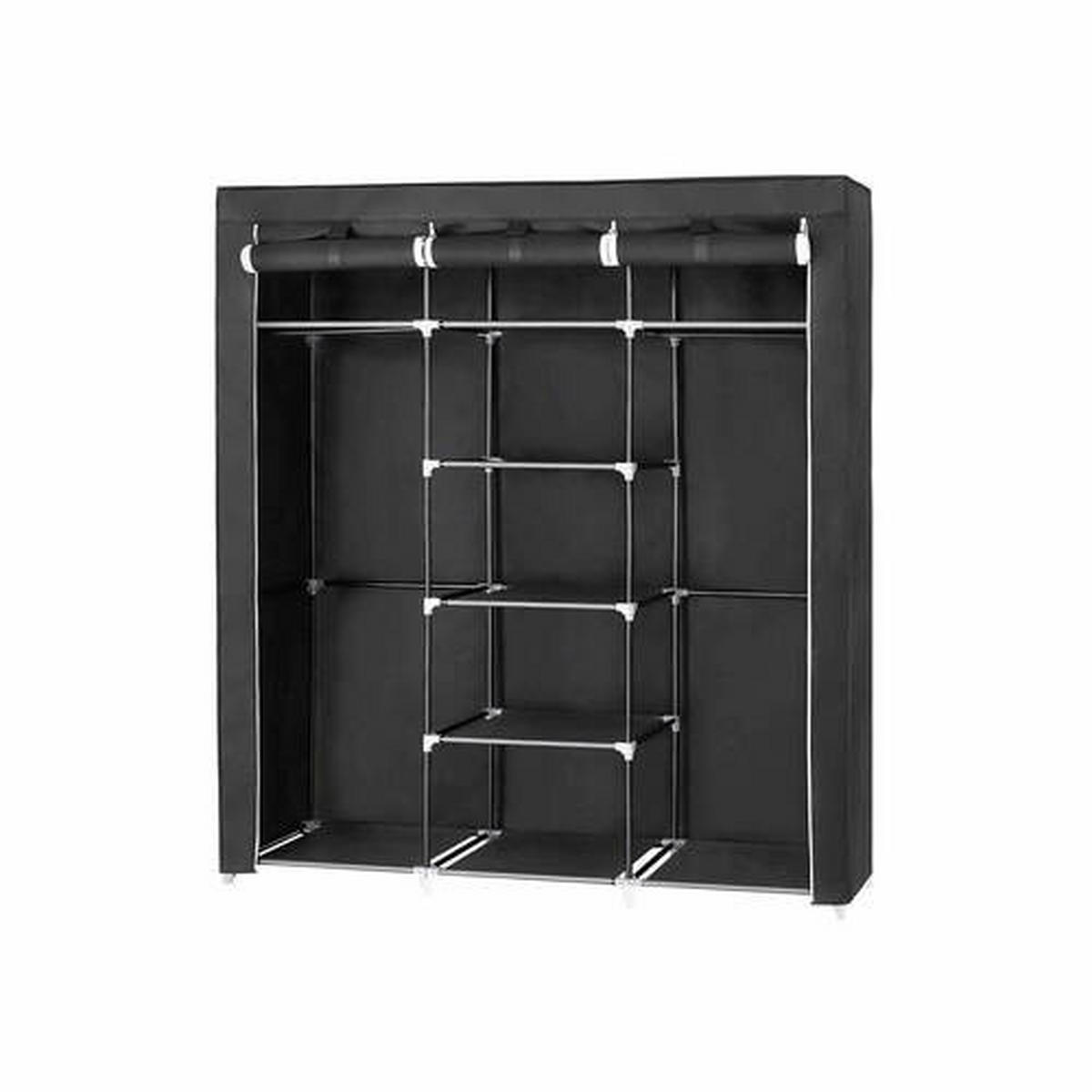 STOFFSCHRANK in Schwarz  - Schwarz, Trend, Kunststoff/Textil (150/175/45cm) - Boxxx
