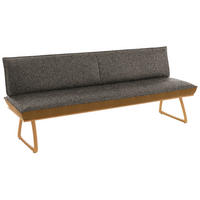 SITZBANK Holz, Textil Dunkelbraun, Currygelb, Wildeiche  - Currygelb/Wildeiche, Design, Holz/Textil (214/88/66cm) - Koinor