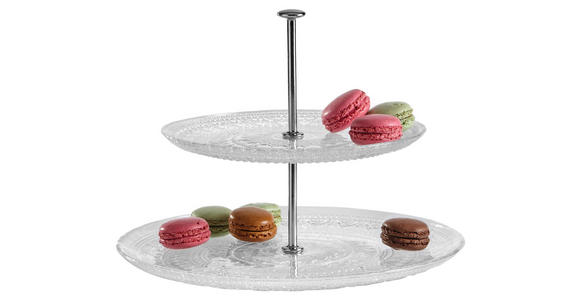 ETAGERE - Transparent/Silberfarben, Basics, Glas/Metall - Novel