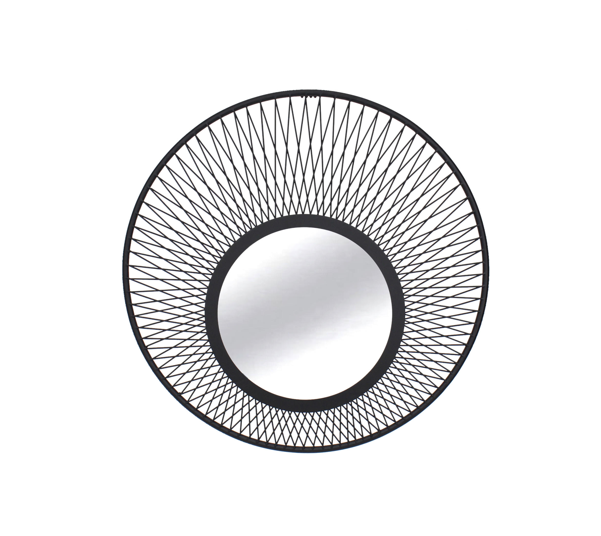 WANDSPIEGEL Schwarz  - Schwarz, Design, Glas/Metall (55/55/1,6cm) - Ambia Home