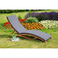 GARTENLIEGE 60/105/208 cm Eukalyptusholz  - Eukalyptusholzfarben/Anthrazit, KONVENTIONELL, Holz/Textil (60/105/208cm) - Gardenson