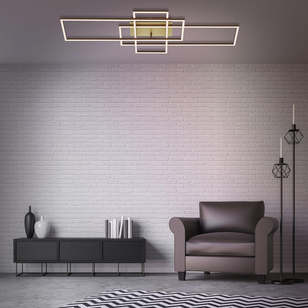 LED SVJETILJKA STROPNA Frame  - zlatne boje/smeđa, Trend, metal/plastika (104,00/42/10cm)