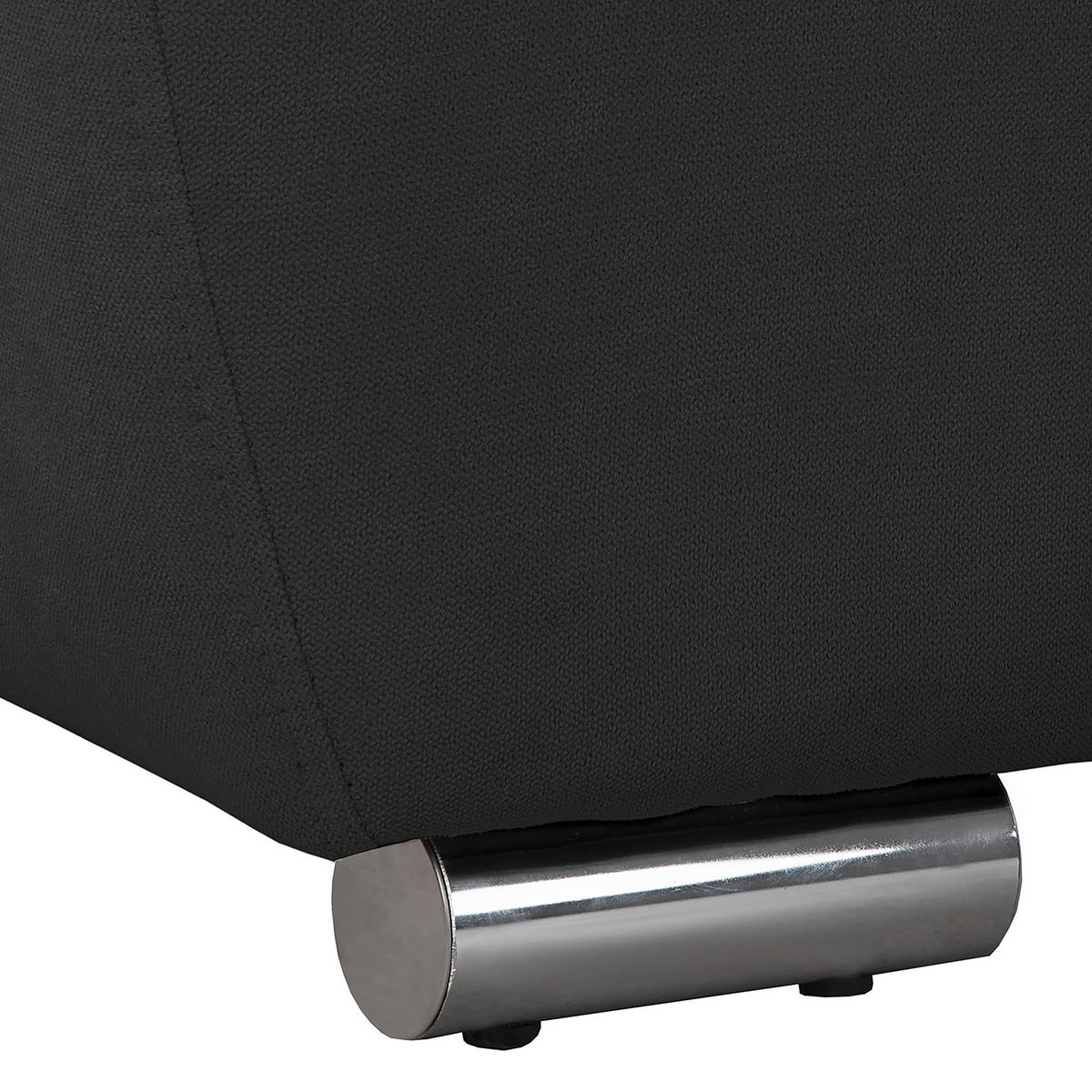ECKSOFA in Mikrofaser Dunkelgrau  - Dunkelgrau/Silberfarben, Design, Textil/Metall (256/175cm) - Livetastic