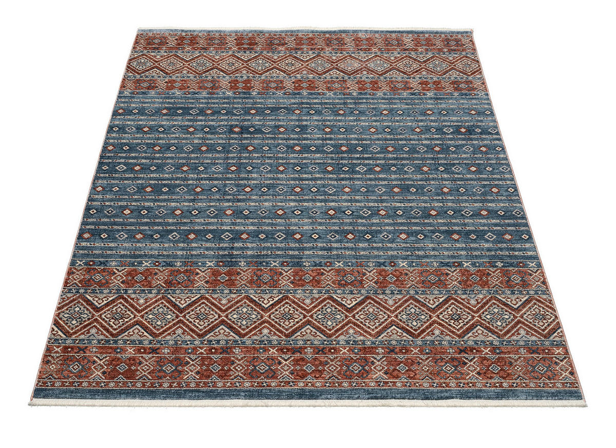 WEBTEPPICH 80/150 cm Korsika Blau, Rot  - Blau/Rot, Design, Textil (80/150cm) - Novel