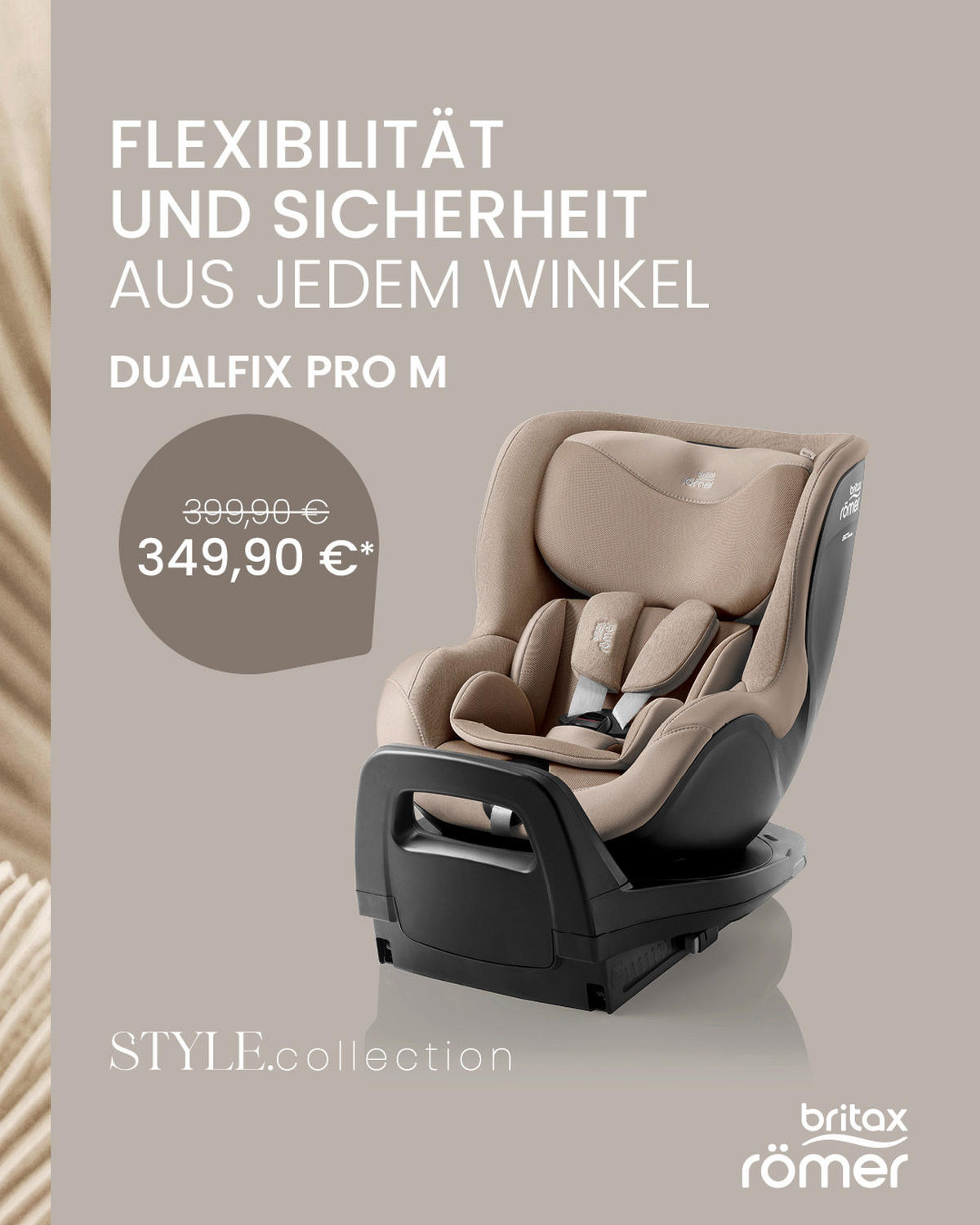 REBOARDER-KINDERSITZ Dualfix Pro M  - Hellbraun, Basics, Kunststoff/Textil (44/48/74cm) - Britax Römer