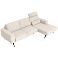 ECKSOFA in Struktur Beige  - Beige/Schwarz, Design, Textil/Metall (262/157cm) - Novel