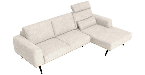 ECKSOFA Beige Struktur  - Beige/Schwarz, Design, Textil/Metall (262/157cm) - Novel