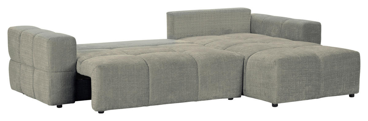 ECKSOFA Dunkelgrau Chenille  - Dunkelgrau/Schwarz, KONVENTIONELL, Kunststoff/Textil (283/180cm) - Carryhome