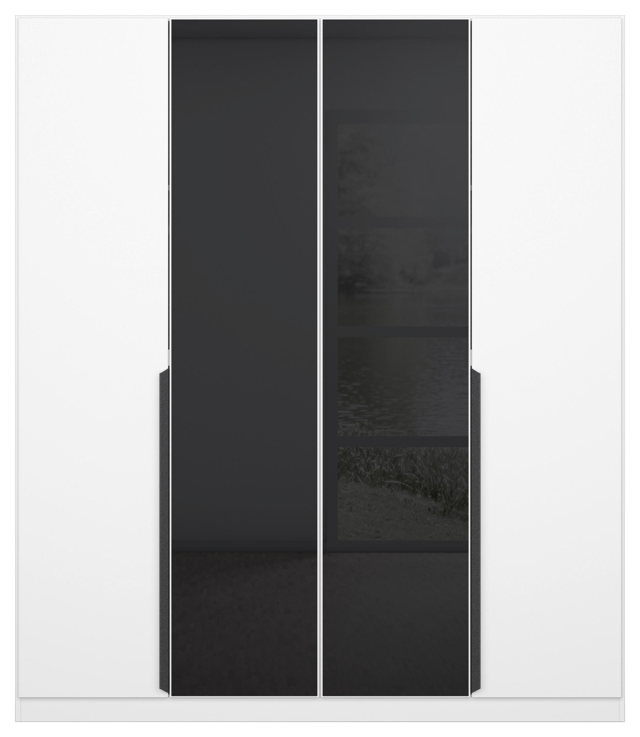 DREHTÜRENSCHRANK in Anthrazit, Weiß - Anthrazit/Weiß, MODERN, Glas/Holzwerkstoff (181/210/54cm) - Rauch Möbel
