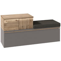 GARDEROBENBANK  in 128/62/42,9 cm  - Wildeiche/Graphitfarben, Design, Holz/Holzwerkstoff (128/62/42,9cm) - Voglauer
