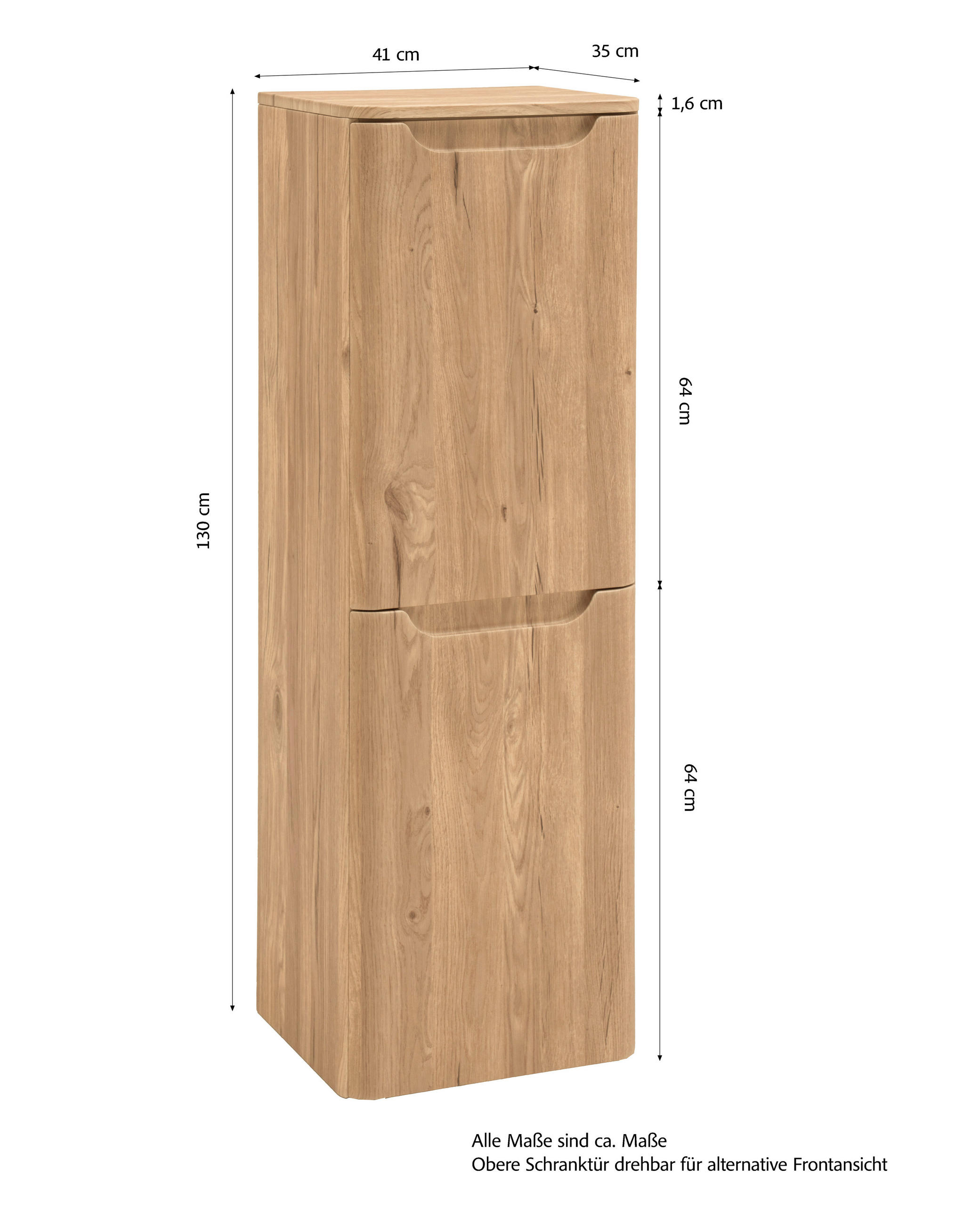 Thumbnail - Held Midischrank Ocean, Wildeiche, Holzwerkstoff, 3 Fächer, 41x130x35 cm, Made in Germany, hängend, Badezimmer, Badezimm...