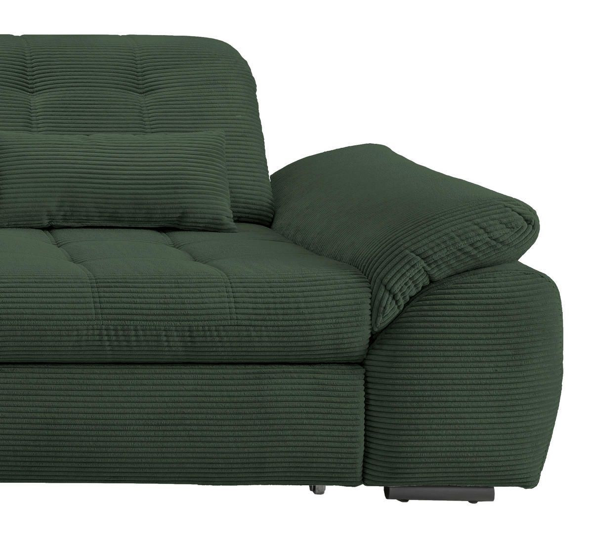 ECKSOFA in Cord Dunkelgrün  - Dunkelgrün/Schwarz, Modern, Textil/Metall (184/314cm) - Livetastic