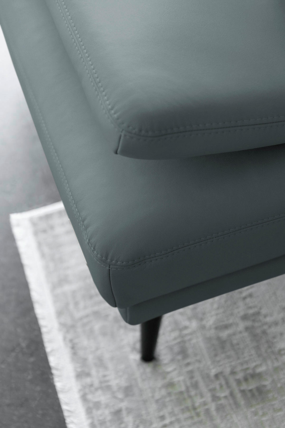 ECKSOFA Echtleder Grau  - Schwarz/Grau, Konventionell, Leder/Metall (180/301cm) - Joop!
