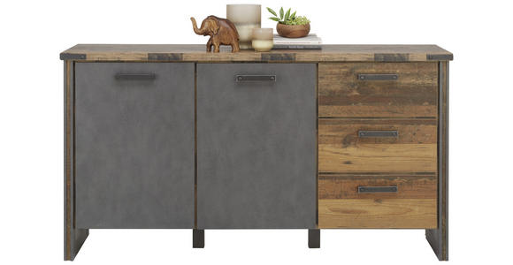 KOMMODE 168/88/42 cm in Grau, Pinienfarben - Anthrazit/Grau, KONVENTIONELL, Holzwerkstoff/Kunststoff (168/88/42cm) - Hom`in