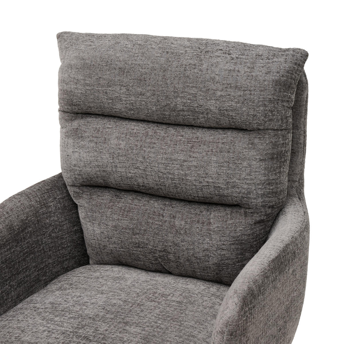 ARMLEHNSTUHL  Sitzfläche 180° drehbar Webstoff  - Schwarz/Grau, MODERN, Textil/Metall (57/95/65cm) - MID.YOU