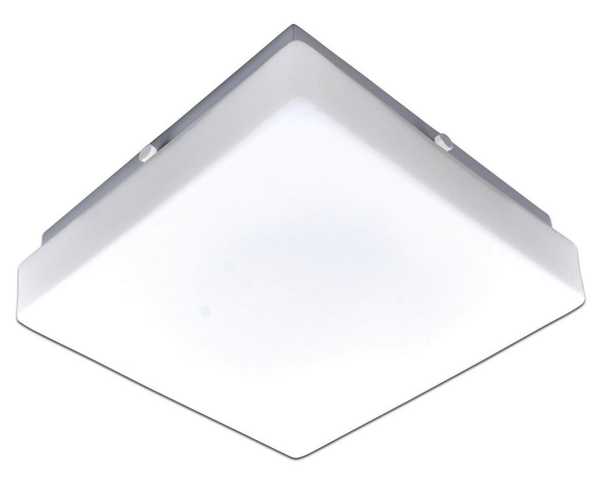 LED-DECKENLEUCHTE 25/25/8 cm   - Weiß, Basics, Glas/Metall (25/25/8cm) - Näve