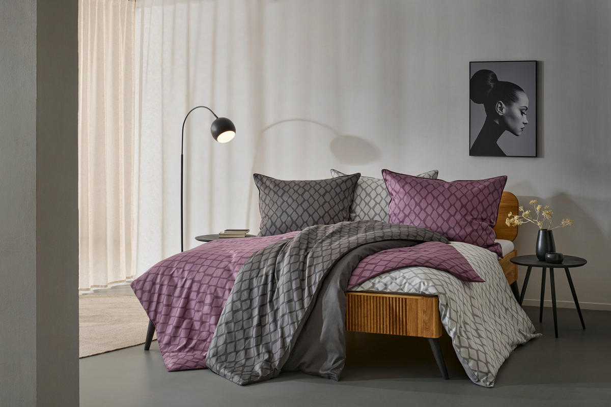 WENDEBETTWÄSCHE 2-teilig STRIPES DK Satin 140/200 cm  - Violett, Design, Textil (140/200cm) - Dieter Knoll