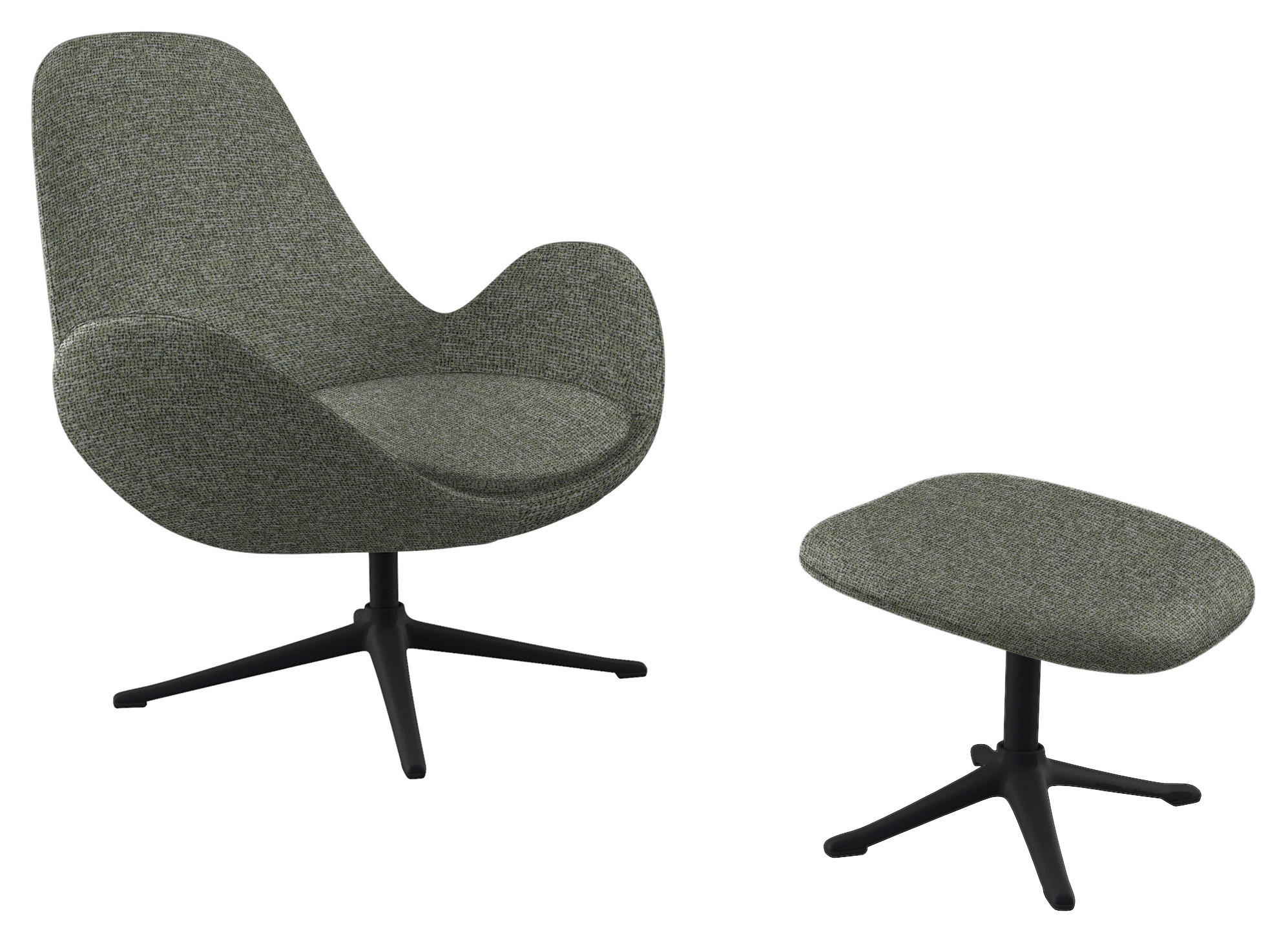 SESSEL in Chenille Dunkelgrün  - Dunkelgrün/Schwarz, Design, Textil/Metall (88/89/80cm) - home24