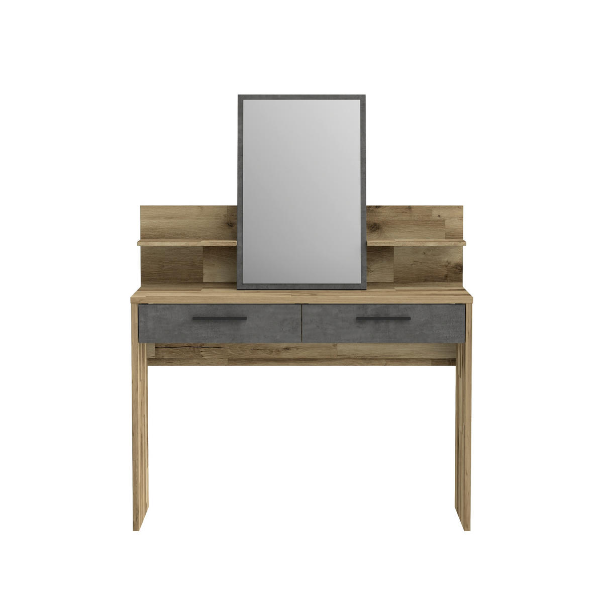 Măsuță De Machiaj, culoare lemn stejar  - gri închis/culoare lemn stejar, Lifestyle, metal/material pe bază de lemn (114,5/147,1/41,3cm) - Ti'me