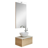 GÄSTEBAD 50 cm  - Sandfarben/Edelstahlfarben, Design, Keramik/Holzwerkstoff (50cm) - Sadena