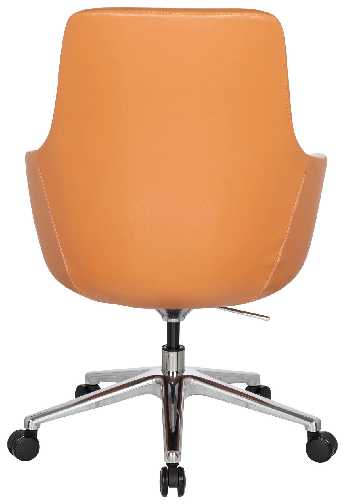 VRTLJIVI STOL tekstil, usnje oranžna  - barve aluminija/oranžna, Moderno, kovina/umetna masa (65/104/54cm) - MID.YOU