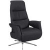 RELAXSESSEL in Leder Anthrazit  - Chromfarben/Anthrazit, Design, Leder/Metall (74/108/86cm) - Welnova