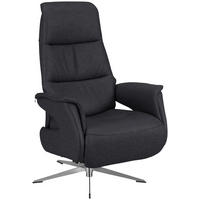 RELAXSESSEL in Leder Anthrazit  - Chromfarben/Anthrazit, Design, Leder/Metall (74/108/86cm) - Welnova