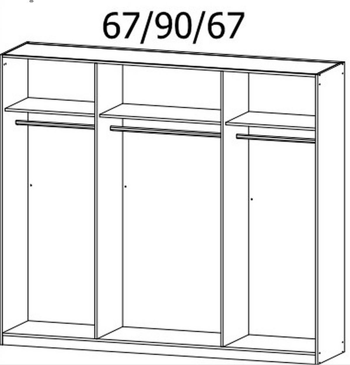 DREHTÜRENSCHRANK in Weiss  - Weiss, Modern, Glas/Holzwerkstoff (225/197/54cm) - Boxxx