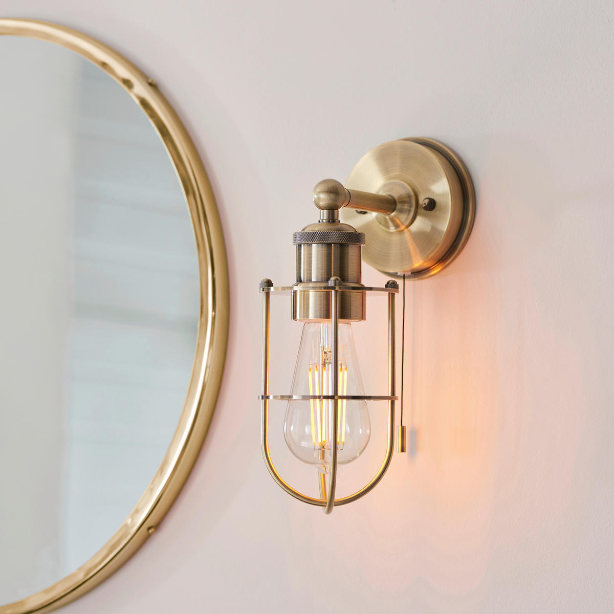 BADEZIMMER-WANDLEUCHTE - Messingfarben/Goldfarben, KONVENTIONELL, Metall (11/28.6cm) - ENDON