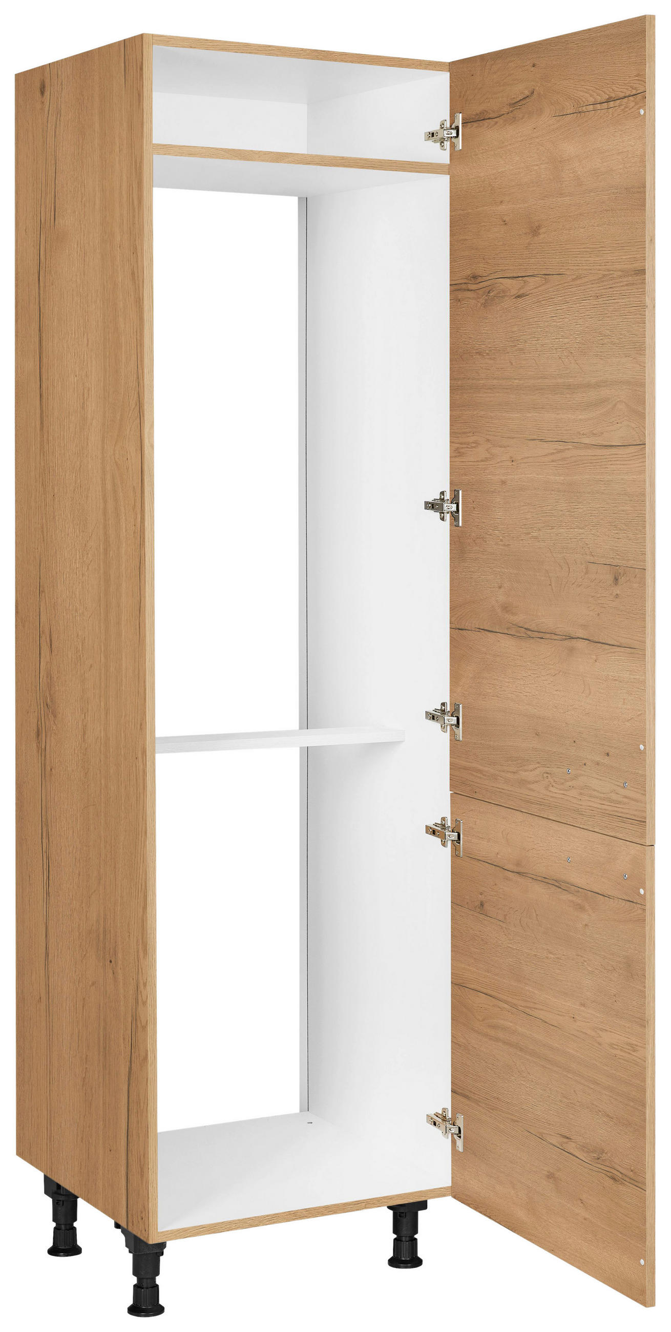 GERÄTEUMBAUSCHRANK 60/216,6/58 cm  in Eichefarben  - Eichefarben/Schwarz, MODERN, Holzwerkstoff/Metall (60/216,6/58cm) - Nobilia