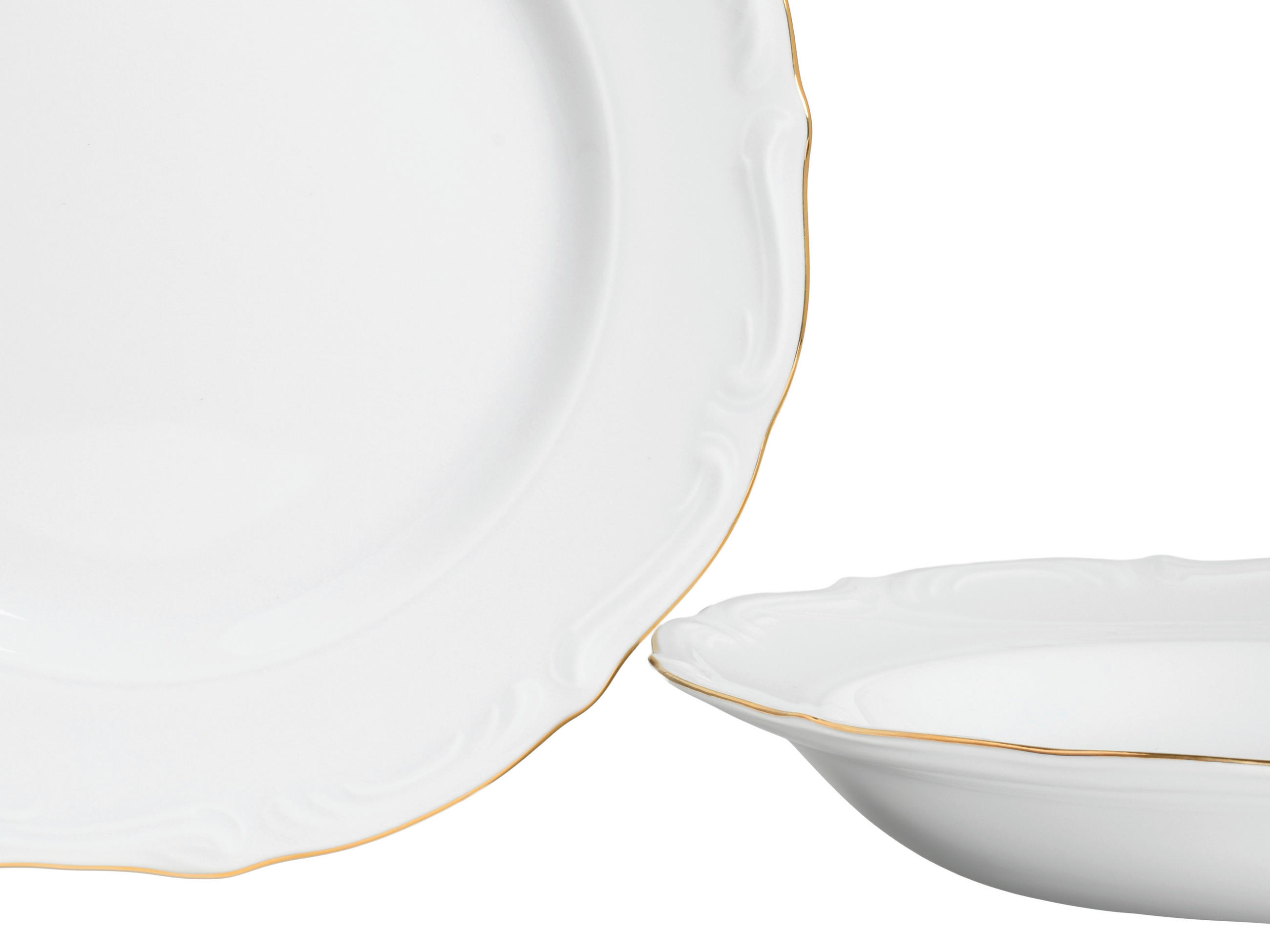 TAFELSERVICE Weiß, Goldfarben 18-teilig Maria Theresia Gold  - Goldfarben/Weiß, Basics, Keramik (36,5/30,5/30cm) - Creatable
