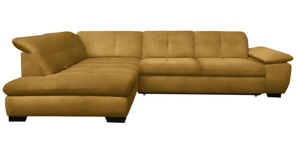 ECKSOFA in Flachgewebe Currygelb 242/313 cm - Currygelb/Schwarz, Design, Textil/Metall (242/313cm) - Xora