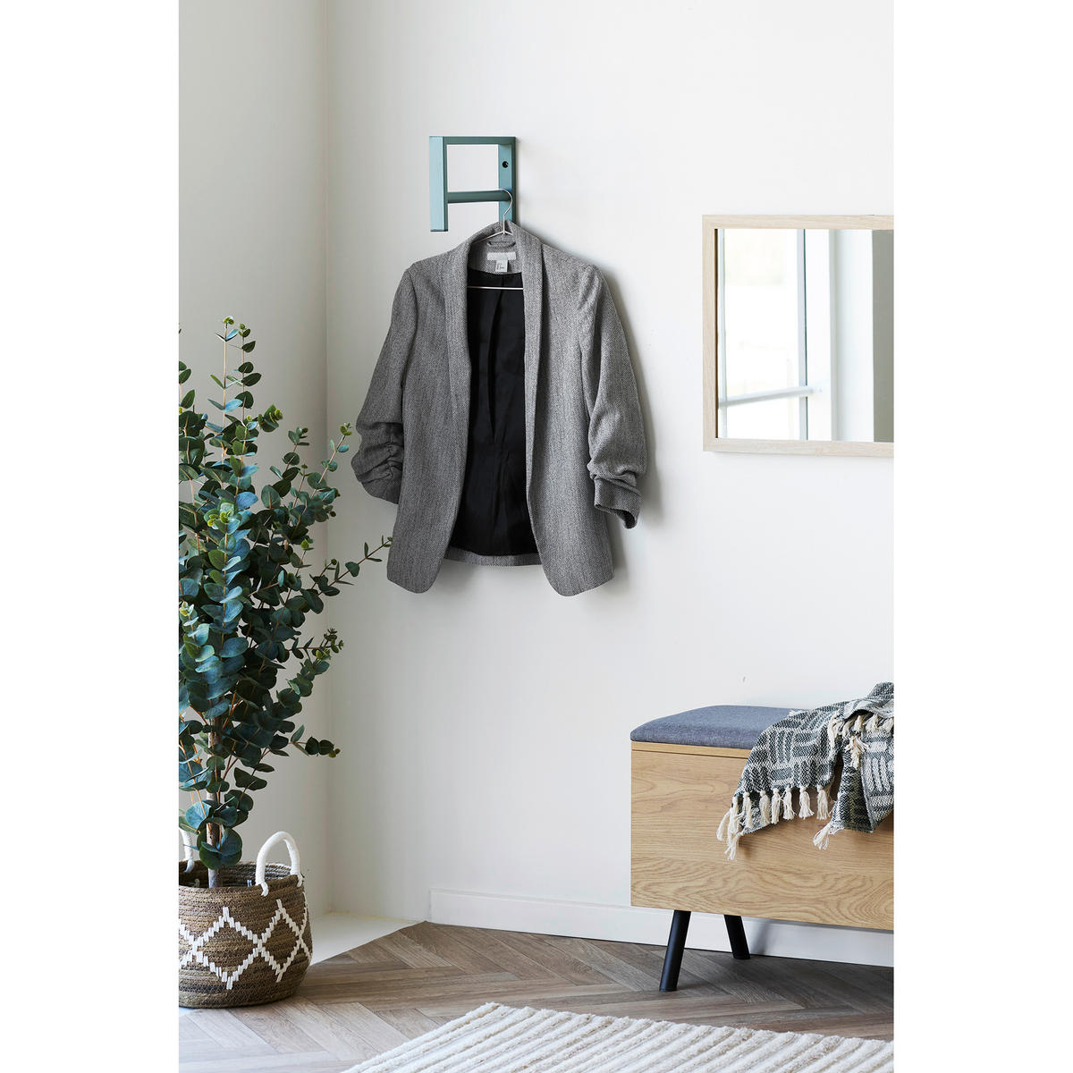 WANDGARDEROBE - Mintgrün, Basics, Metall (30/82/3cm)