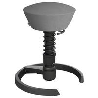 BÜROHOCKER Mikrofaser Schwarz, Grau  - Schwarz/Grau, Basics, Textil/Metall (55/45,66/55cm) - Aeris