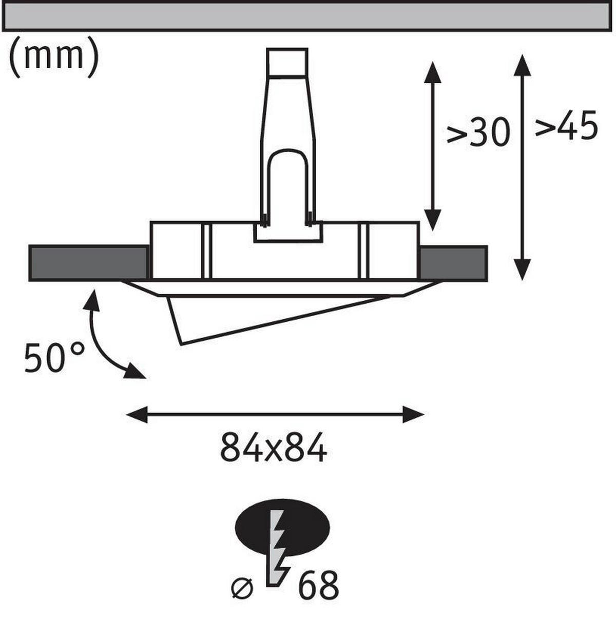 LED-DECKENLEUCHTE 8,4/8,4 cm   - Weiß, Basics, Metall (8,4/8,4cm) - Paulmann