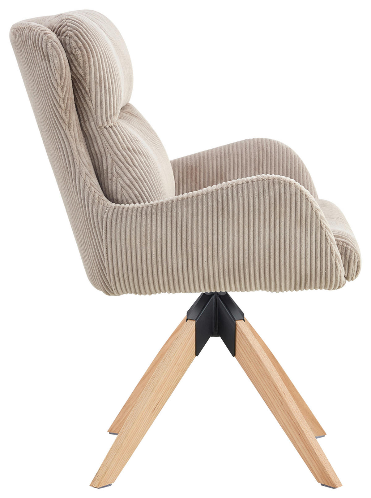 STOLICA S NASLONOM ZA RUKE  taupe  drvo, metal, tekstil      - prirodne boje/taupe, Konvencionalno, drvo/metal (60/91/72cm) - Livetastic
