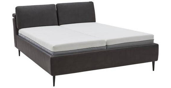 POLSTERBETT Anthrazit 180/200 cm - Anthrazit/Schwarz, Design, Textil/Metall (180/200cm) - Johann Jakob