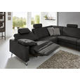 ECKSOFA Latina in Mikrofaser Anthrazit  275/242 cm  - Anthrazit/Alufarben, Design, Textil/Metall (275/242cm) - Dieter Knoll