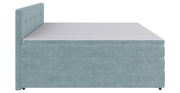 BOXSPRINGBETT 180/200 cm  in Hellblau  - Schwarz/Hellblau, KONVENTIONELL, Kunststoff/Textil (180/200cm) - Carryhome